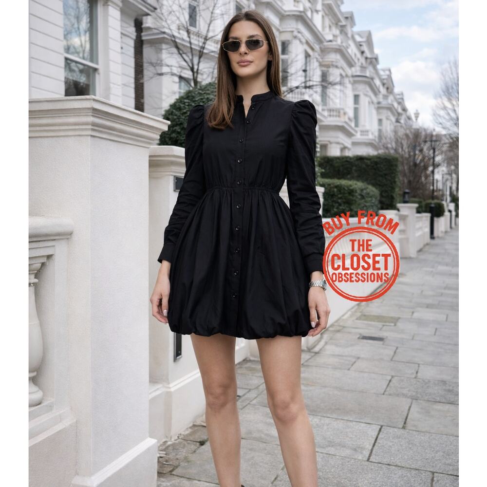 ZARA Cotton Balloon Sleeve Mini Dress ๐คโจ NWT - Picture 7 of 15
